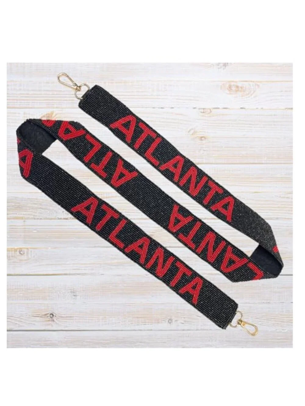 Beaded Purse Strap with Gold Hardware, 49 Inch Crossbody Bag Strap for Game Day